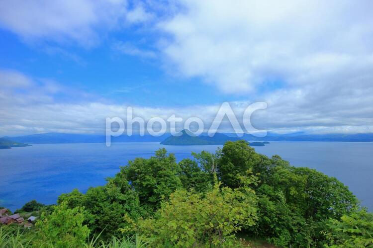 洞爺湖 洞爺湖,青空,湖の写真素材