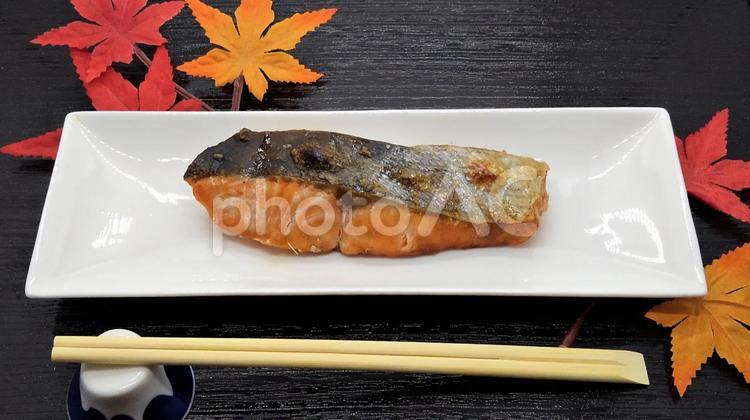秋鮭の塩焼き１ 秋鮭の塩焼き,秋鮭,塩焼きの写真素材