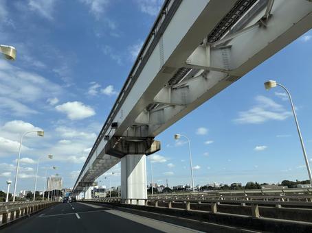 モノレールが走る街 03 モノレール,monorail,単軌鉄道の写真素材