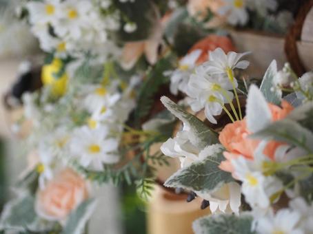 淡い色の造花 淡い色の造花の写真