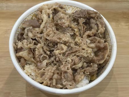 牛丼 牛丼 牛丼,すき家,ネギ抜きの写真素材