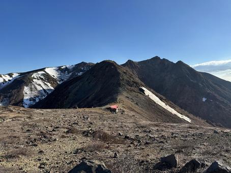 那須岳残雪期 那須岳,朝日岳,百名山の写真素材