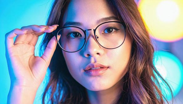 眼鏡をかけた知的で真面目そうな若い女性の写真