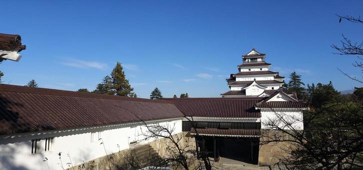 鶴ヶ城　朝の風景 風景,人気,早朝の写真素材