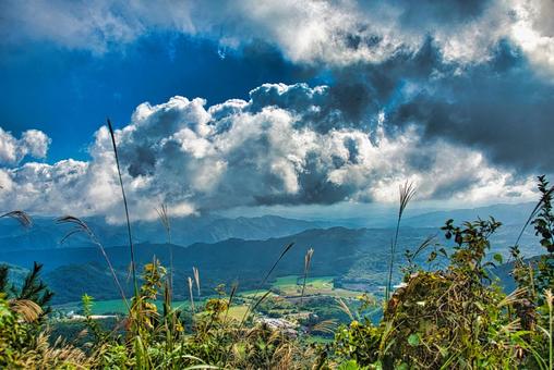 三瓶山の風景 しまね,登山,浸食の写真素材