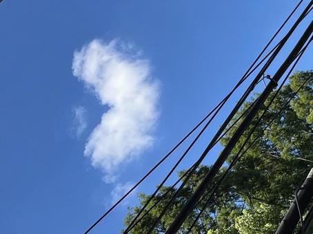 ハートの雲 ハートの雲 ハート,雲,青空の写真素材
