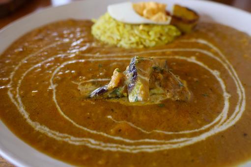 カレー店のナス入りキーマインドカレー カレー店のナス入りキーマインドカレーの写真