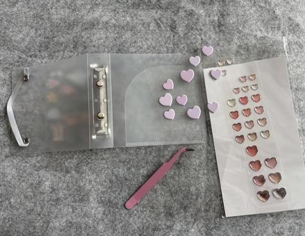 シール帳 シール,ぷっくり,ハートの写真素材