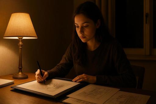 静かな夜の人物描写 静かな夜の人物描写の写真