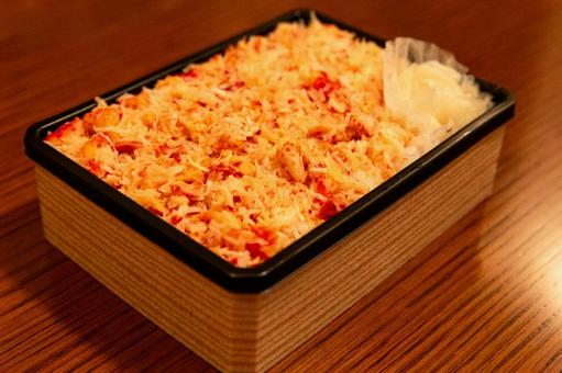 Photo, crab meat and rice, crab, box lunch, 