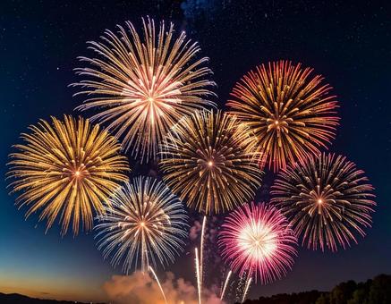打ち上げ花火 打ち上げ花火の写真