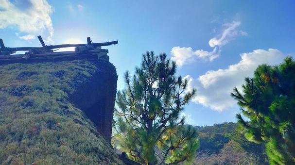 青空と松の木と茅葺き屋根 青空と松の木と茅葺き屋根 青空,空,茅葺き屋根の写真素材
