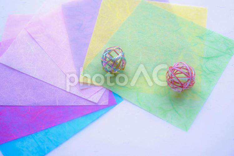 色とりどりの和紙2 和紙,紙,和の写真素材