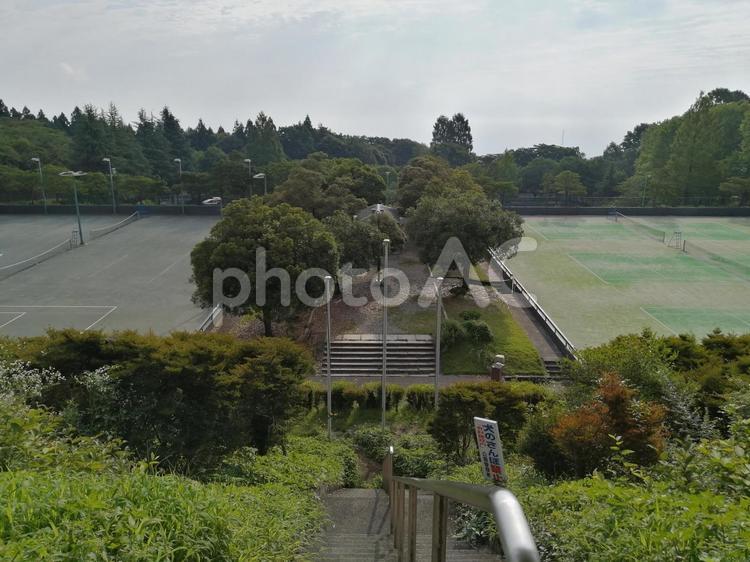 渋川市総合公園　テニスコート 渋川市総合公園,テニスコート,群馬県渋川市の写真素材