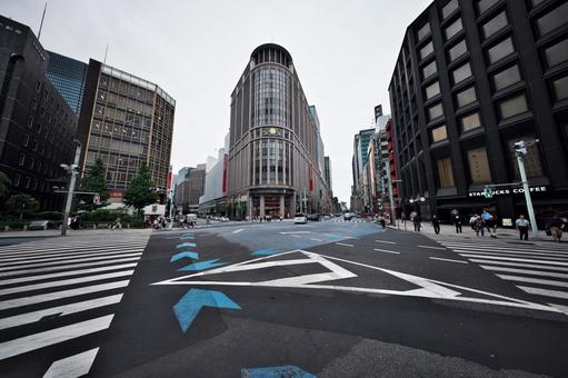 日本橋北詰交差点 日本橋北詰交差点 東京都中央区,日本橋室町,北詰交差点の写真素材