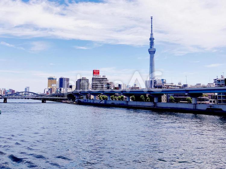 東京風景・隅田川 隅田川,台東区,墨田区の写真素材