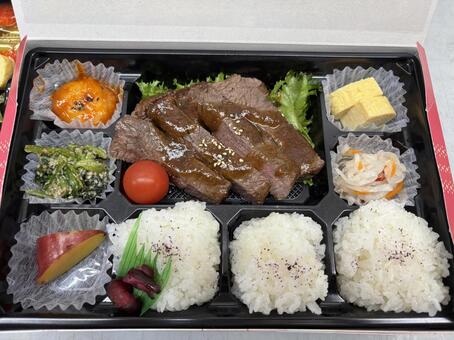 ステーキ弁当 弁当,ステーキ,幕内の写真素材