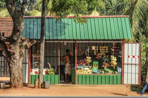 スリランカの露店 露店,果物,野菜の写真素材