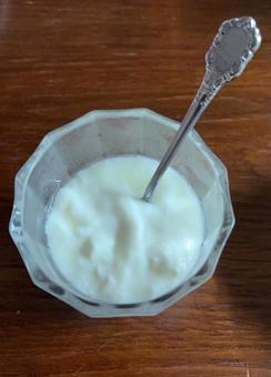 Photo, yogurt, yogurt blessing, glass container, 