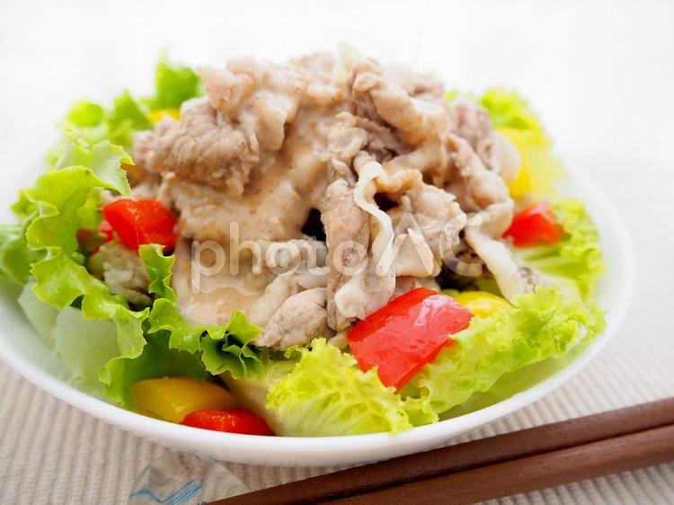 豚しゃぶサラダ（ゴマだれ） 豚しゃぶ,サラダ,豚肉の写真素材