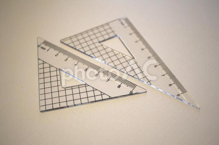 三角定規 三角定規,定規,文房具の写真素材