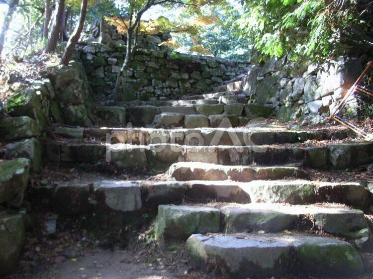 安土城天主台登口 安土城,安土城跡の写真素材