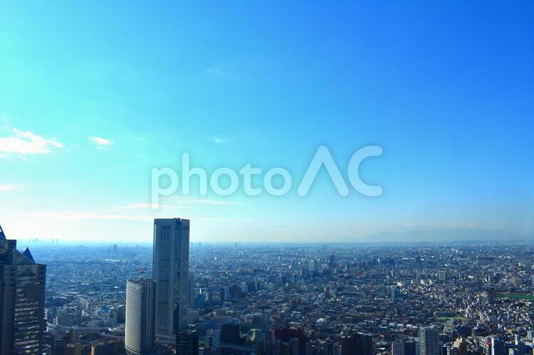 ビルと青空　都会と青空 イメージ,素材,大都会の写真素材