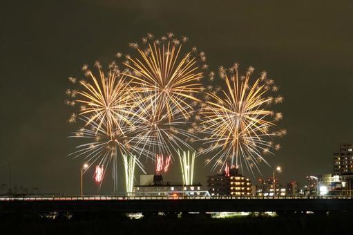 多摩川の大田区・川崎市花火大会7 多摩川の大田区・川崎市花火大会7の写真