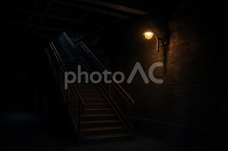 暗闇の中の階段 階段,暗闇,照明の写真素材