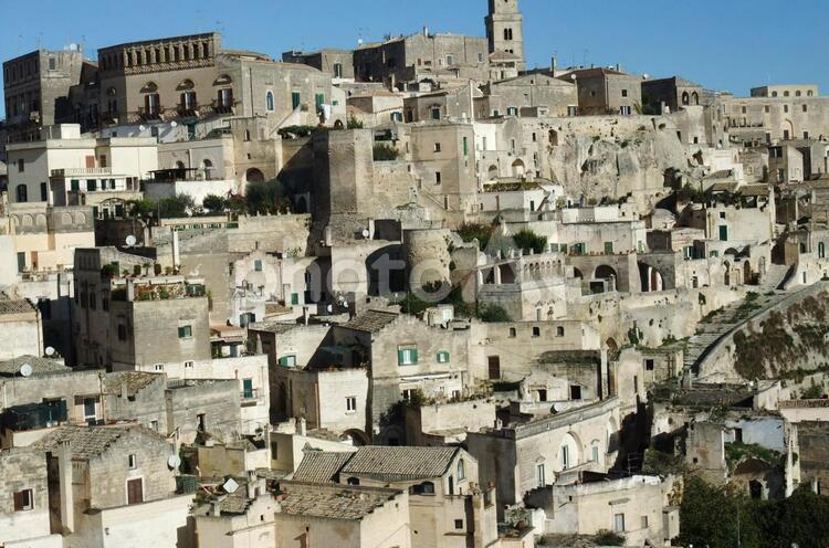 イタリアサッシ地区 イタリア,古い,街並みの写真素材