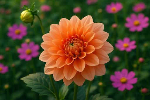 鮮やかなダリアの花 鮮やかなダリアの花の写真