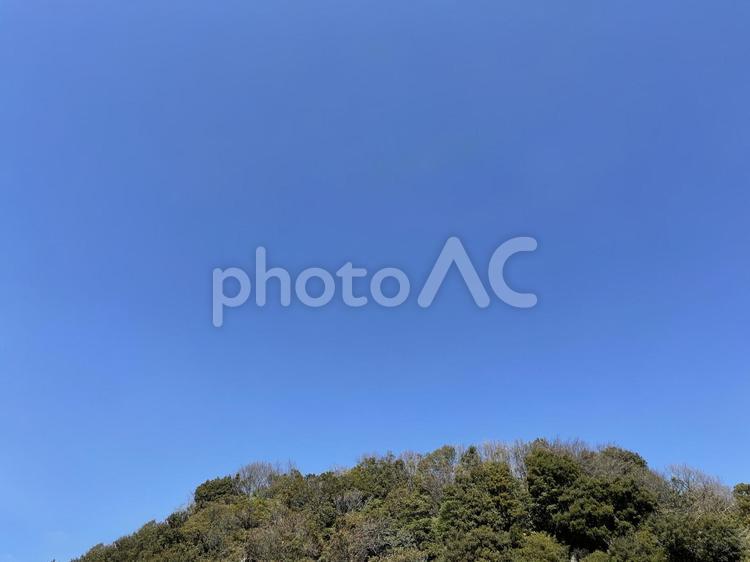 夏の青空と山並みの風景 空,風景,自然の写真素材