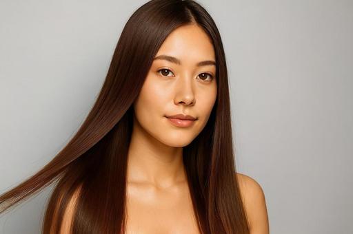 ストレートヘア・美しい艶髪女性・髪の毛 ストレートヘア・美しい艶髪女性・髪の毛の写真