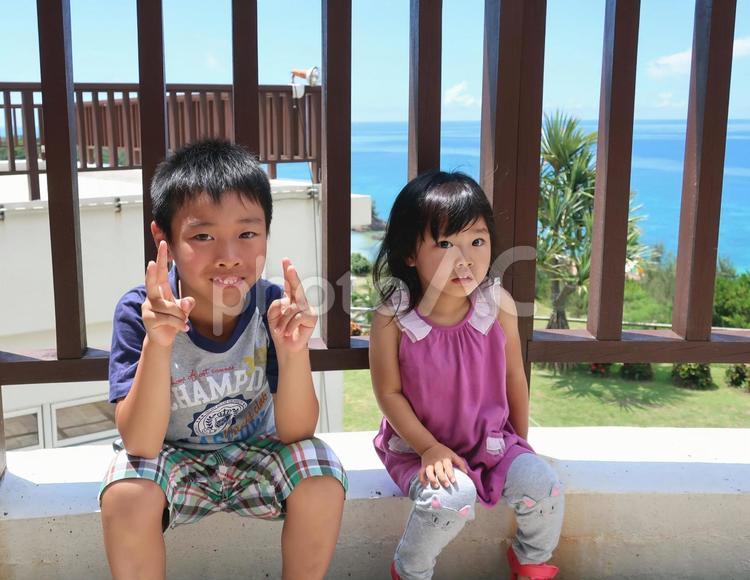 夏休みの旅行 子ども,子供,子供たちの写真素材