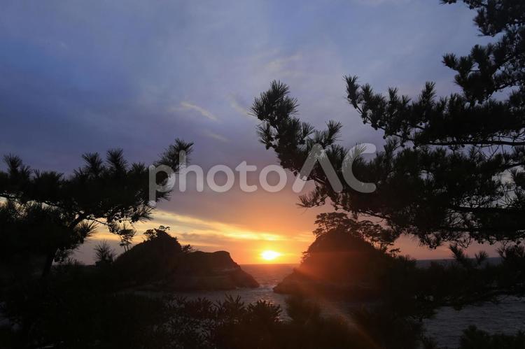 西伊豆町堂ヶ島の美しい夕景 美しい夕景,どうがしま,堂ヶ島の写真素材