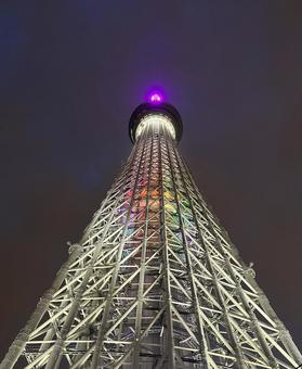 スカイツリーを見上げて スカイツリーを見上げての写真