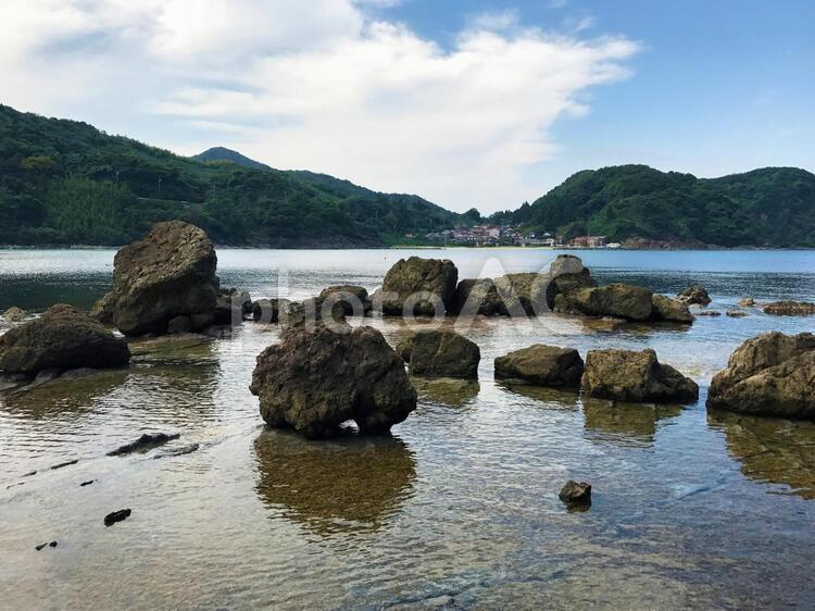 美保関の海３ 海岸,青空,海の写真素材