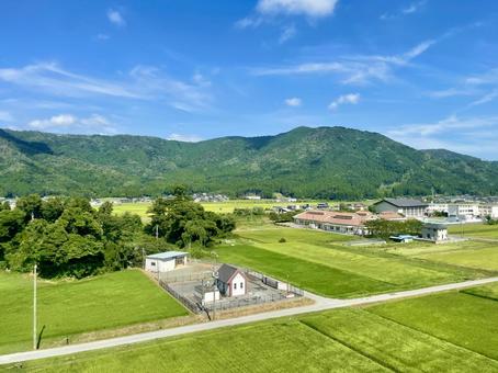 湖西線から眺める西浅井町塩津の風景 湖西線から眺める西浅井町塩津の風景 塩津,西浅井町,長浜市の写真素材