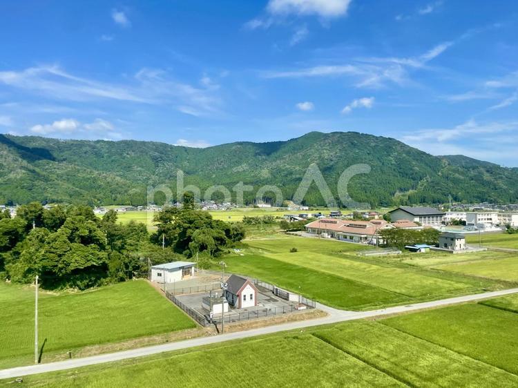 湖西線から眺める西浅井町塩津の風景 塩津,西浅井町,長浜市の写真素材