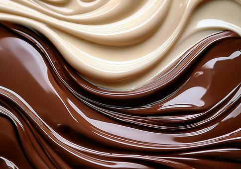 ミルクとダークが混ざるチョコの波紋 ミルクとダークが混ざるチョコの波紋の写真