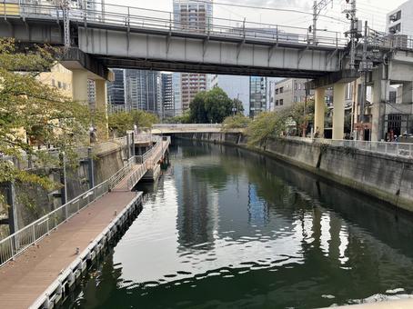 橋の上からの景色（五反田橋） 橋,川,五反田橋の写真素材