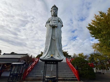 高崎白衣大観音像 高崎白衣大観音像,銅像,観光の写真素材