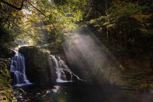 三重-【赤目四十八滝（紅葉）】 赤目四十八滝,赤目四八滝,川の写真素材