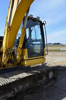 土木建設現場の建設機械 土木工事現場,土木工事,土木の写真素材