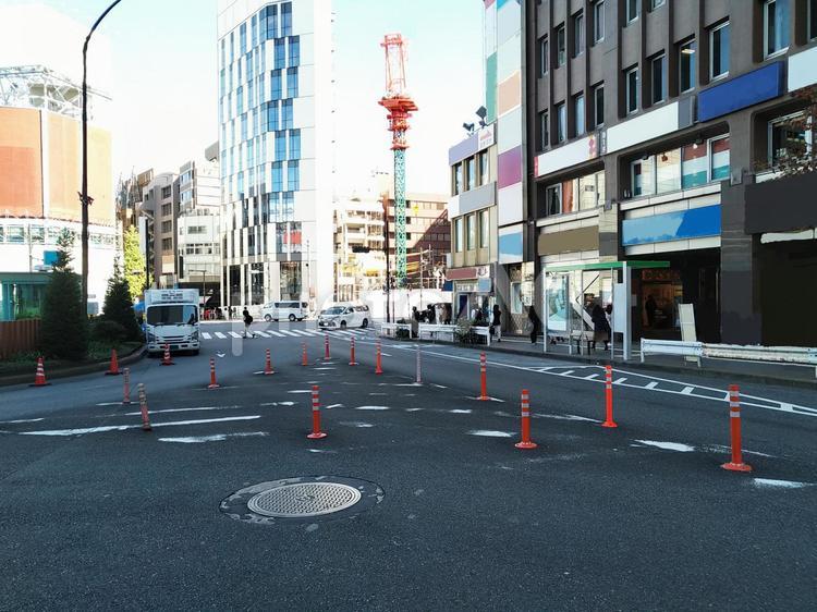 ポール　道路　安全帯２ ポール,道路,安全帯の写真素材