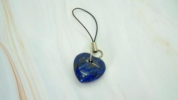 ラピスラズリ ハートストラップ  ラピスラズリ,天然石,パワーストーンの写真素材