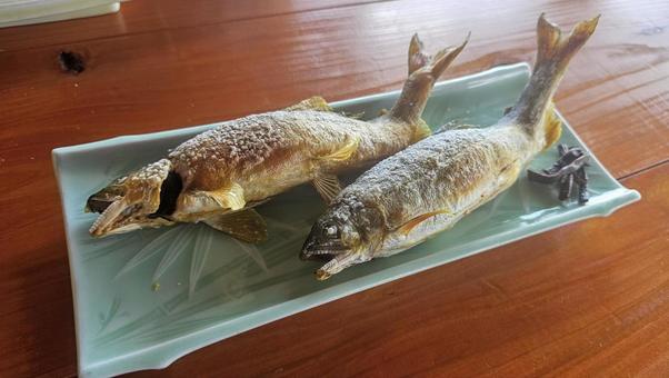 鮎の塩焼き 鮎の塩焼き 鮎,魚料理,塩焼きの写真素材