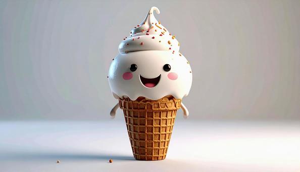 アイスクリームのゆるキャラ アイスクリームのゆるキャラの写真