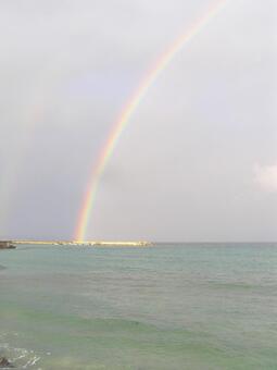 Rainbow, rainbow, island, sea, JPG