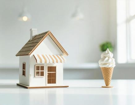 アイスクリーム屋さんのミニチュア アイスクリーム屋さんのミニチュアの写真